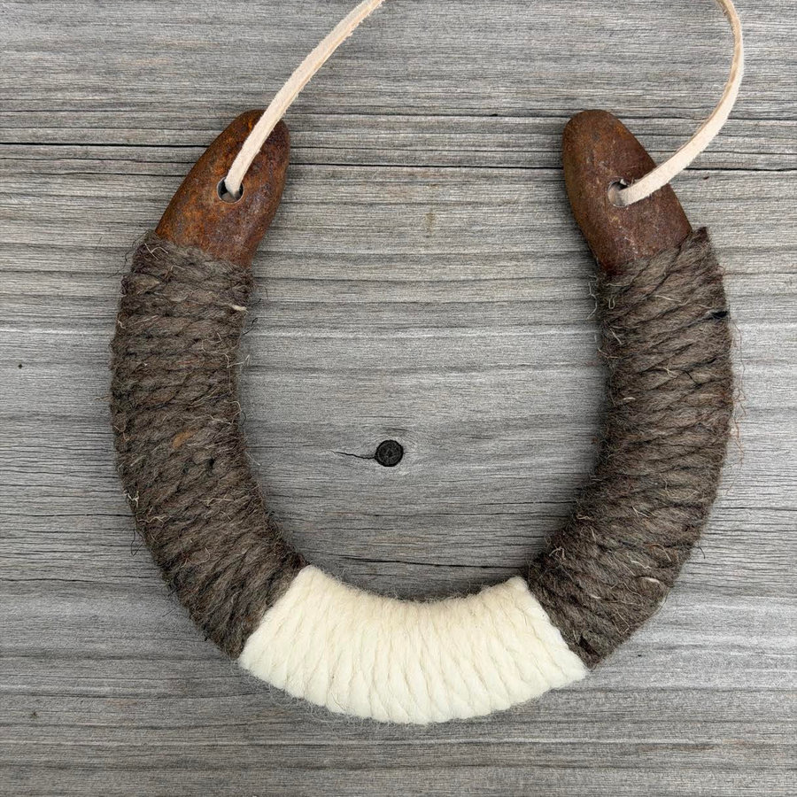 Brown and cream wrapped lucky horseshoe